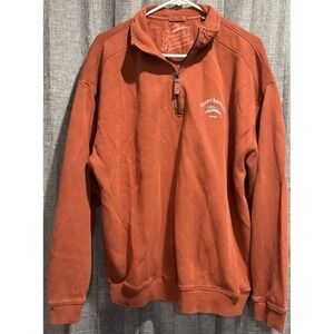 Tommy Bahama Mens Large Pullover 1/4 Zip Sweatshirt Relax Logo Rust Color‎